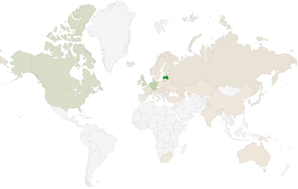 Dans quels pays les sites lettons sont-ils physiquement localisés ? Carte des pays hébergeurs