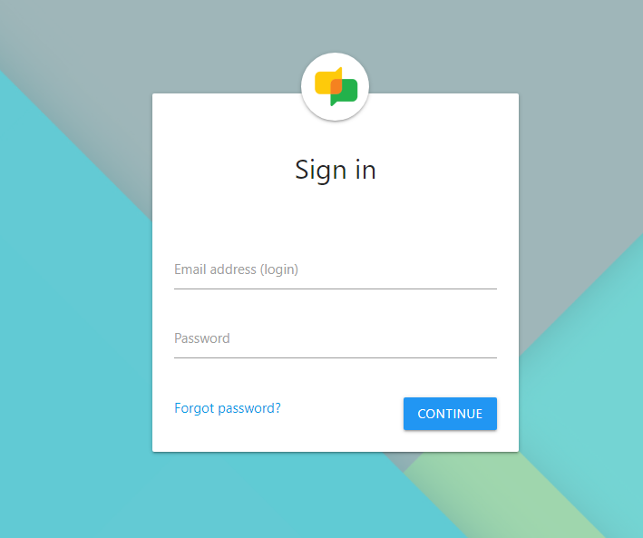 Page de connexion : Accès au système sécurisé avec interface Material propre