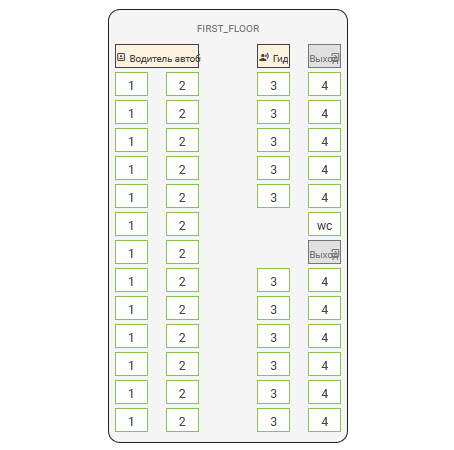 Module interactif de sélection de sièges de bus